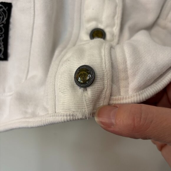 Vintage Generra White Cotton Cardigan Button Front Preppy Large - Picture 8 of 16
